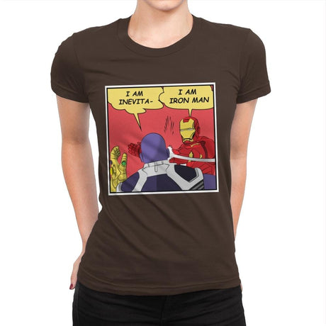 I am Iron - Womens Premium T-Shirts RIPT Apparel Small / Dark Chocolate