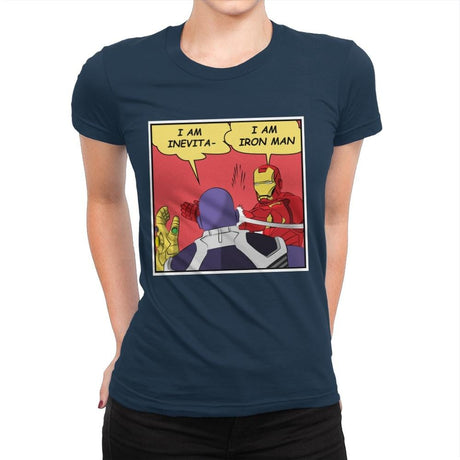 I am Iron - Womens Premium T-Shirts RIPT Apparel Small / Midnight Navy