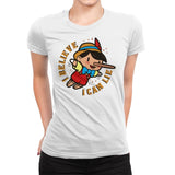 I Believe I Can Lie - Womens Premium T-Shirts RIPT Apparel Small / White