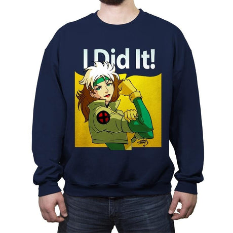 I did it - Crew Neck Sweatshirt Crew Neck Sweatshirt RIPT Apparel Small / Navy