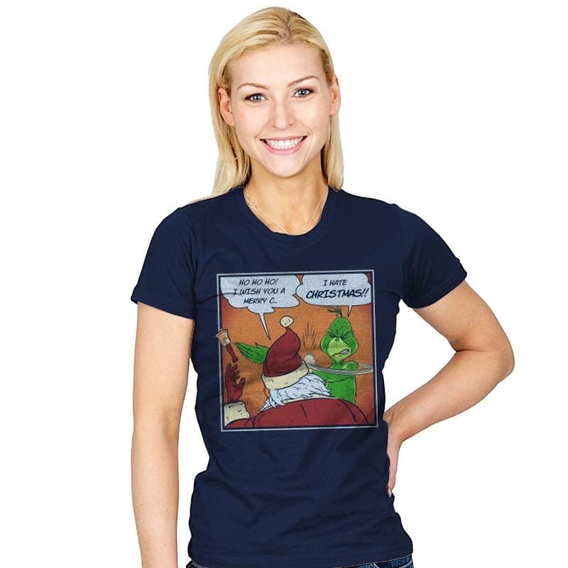 I Hate Christmas! - Womens T-Shirts RIPT Apparel Small / Navy