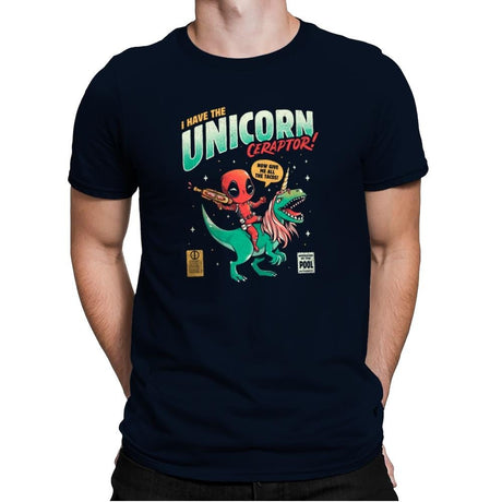 I Have The Unicornceraptor - Mens Premium T-Shirts RIPT Apparel Small / Midnight Navy