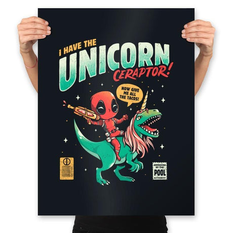 I Have The Unicornceraptor - Prints Posters RIPT Apparel 18x24 / Black