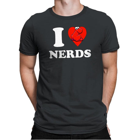 I Heart Nerds - Mens Premium T-Shirts RIPT Apparel Small / Heavy Metal