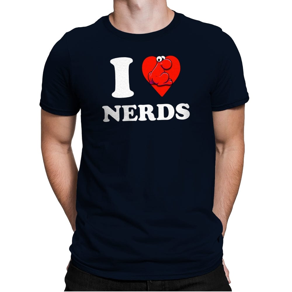 I Heart Nerds - Mens Premium T-Shirts RIPT Apparel Small / Midnight Navy