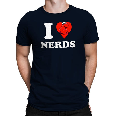 I Heart Nerds - Mens Premium T-Shirts RIPT Apparel Small / Midnight Navy