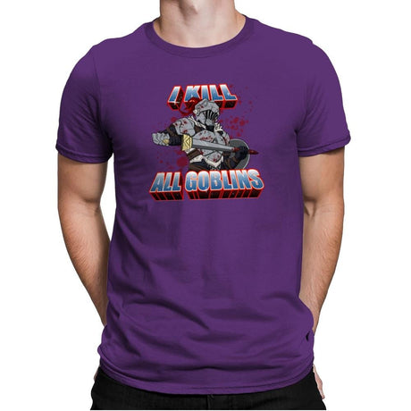 I kill all goblins - Mens Premium T-Shirts RIPT Apparel Small / Purple Rush