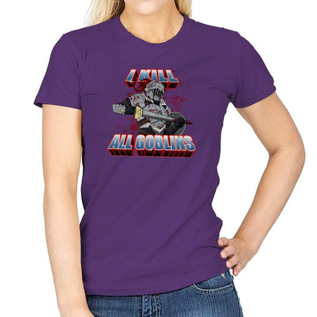I kill all goblins - Womens T-Shirts RIPT Apparel Small / Purple