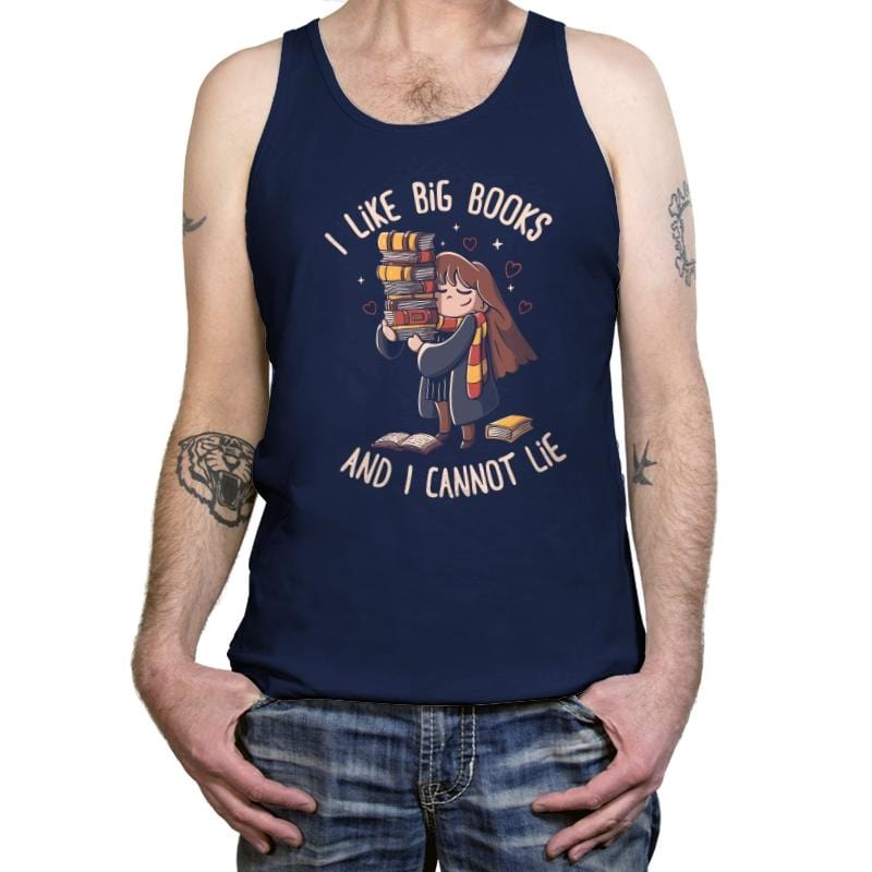 I Like Big Books And I Cannot Lie - Tanktop Tanktop RIPT Apparel X-Small / Navy