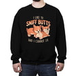 I Like to Sniff Butts - Crew Neck Sweatshirt Crew Neck Sweatshirt RIPT Apparel Small / Black