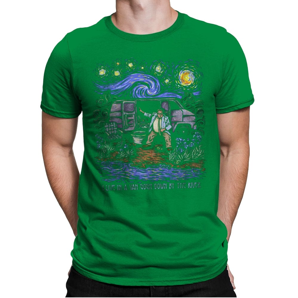 I Live in a Van Gogh - Best Seller - Mens Premium T-Shirts RIPT Apparel Small / Kelly