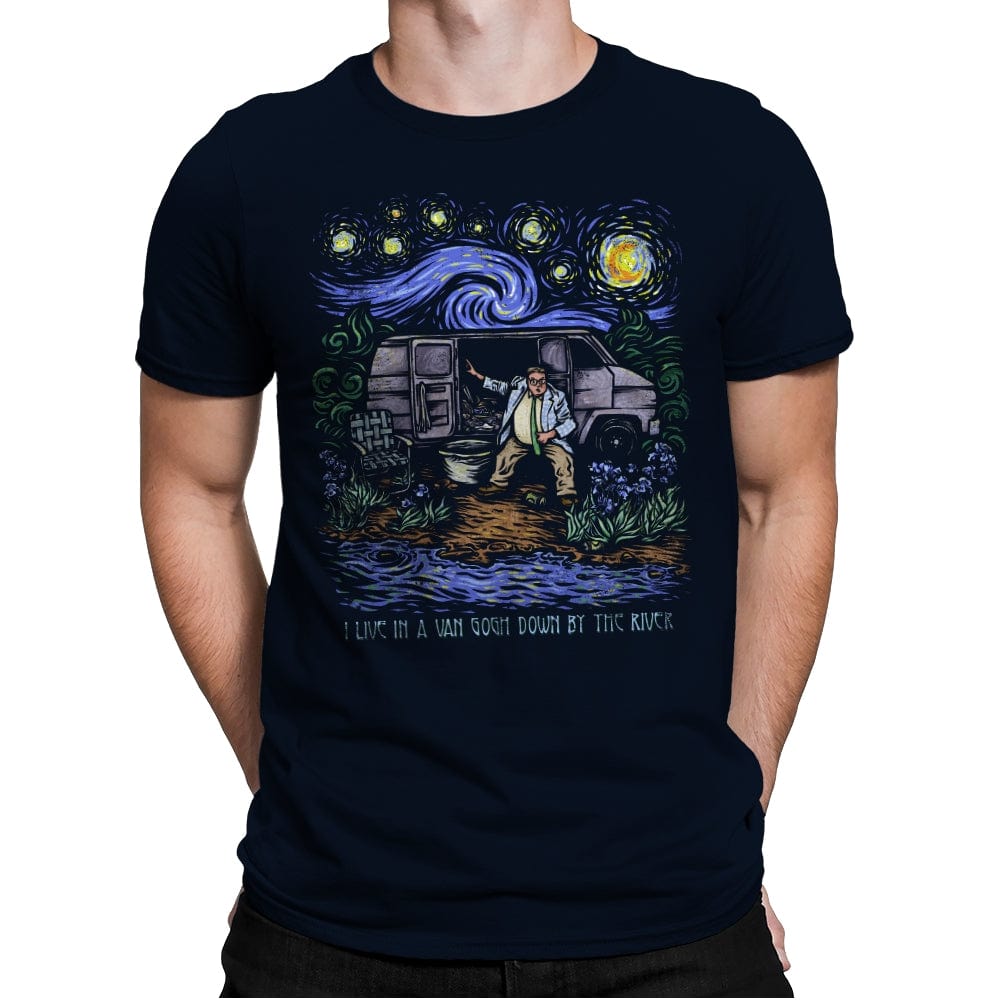 I Live in a Van Gogh - Best Seller - Mens Premium T-Shirts RIPT Apparel Small / Midnight Navy