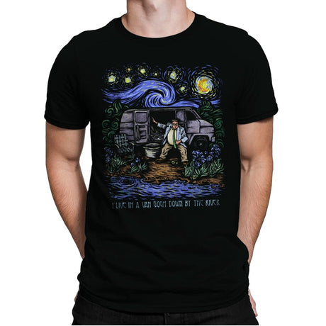 I Live in a Van Gogh - Mens Premium T-Shirts RIPT Apparel Small / Black