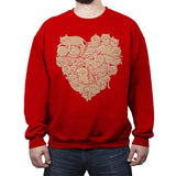 I Love Cats Heart - Crew Neck Sweatshirt Crew Neck Sweatshirt RIPT Apparel