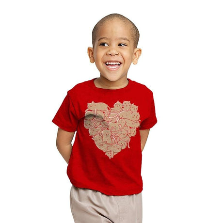 I Love Cats Heart - Youth T-Shirts RIPT Apparel