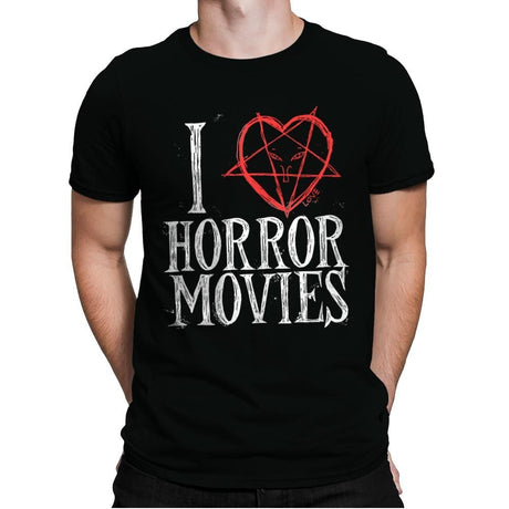 I Love Horror Movies - Mens Premium T-Shirts RIPT Apparel Small / Black
