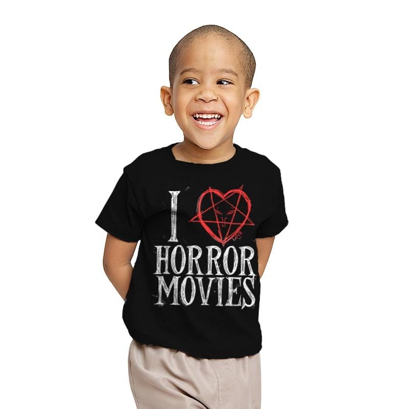 I Love Horror Movies - Youth T-Shirts RIPT Apparel X-small / Black