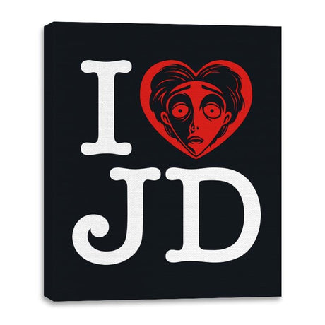 I Love JD - Canvas Wraps Canvas Wraps RIPT Apparel 16x20 / Black