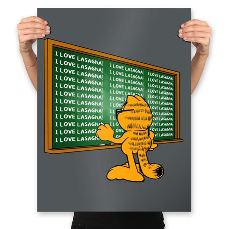 I Love Lasagna! - Prints Posters RIPT Apparel 18x24 / Charcoal