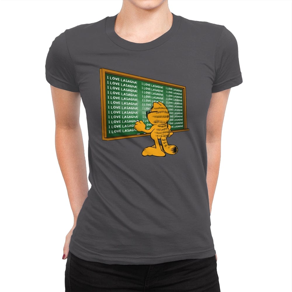 I Love Lasagna! - Womens Premium T-Shirts RIPT Apparel Small / Heavy Metal