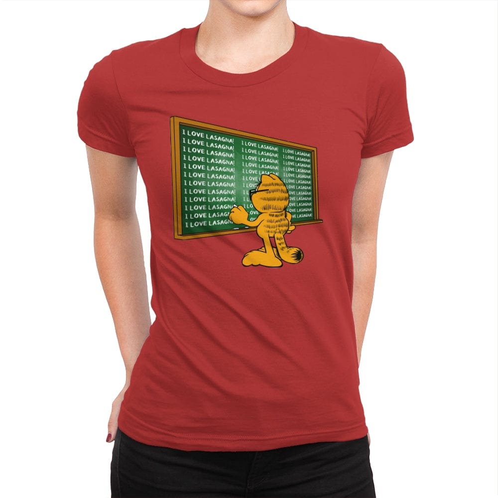 I Love Lasagna! - Womens Premium T-Shirts RIPT Apparel Small / Red