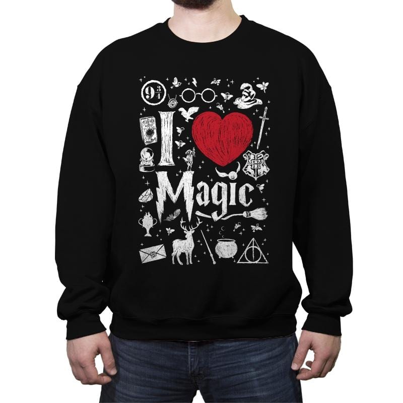 I love Magic - Crew Neck Sweatshirt Crew Neck Sweatshirt RIPT Apparel