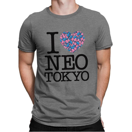 I Love Neo Tokyo - Mens Premium T-Shirts RIPT Apparel Small / Heather Grey