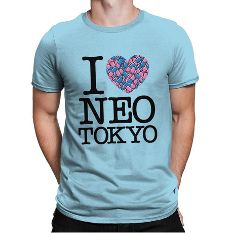 I Love Neo Tokyo - Mens Premium T-Shirts RIPT Apparel Small / Light Blue