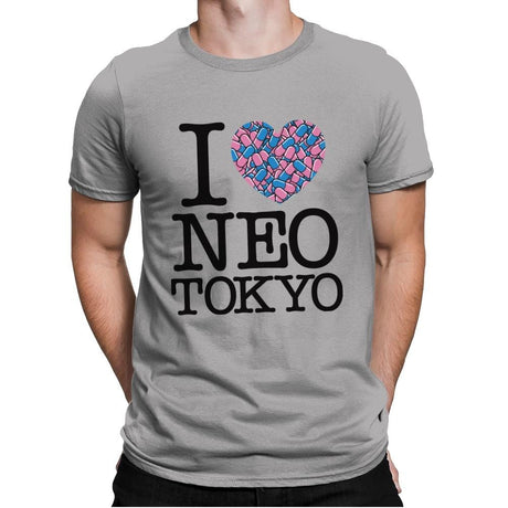 I Love Neo Tokyo - Mens Premium T-Shirts RIPT Apparel Small / Light Grey