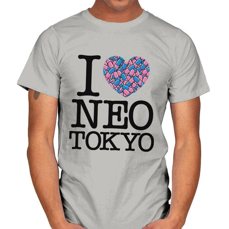 I Love Neo Tokyo - Mens T-Shirts RIPT Apparel Small / Ice Grey