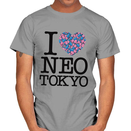 I Love Neo Tokyo - Mens T-Shirts RIPT Apparel Small / Sport Grey