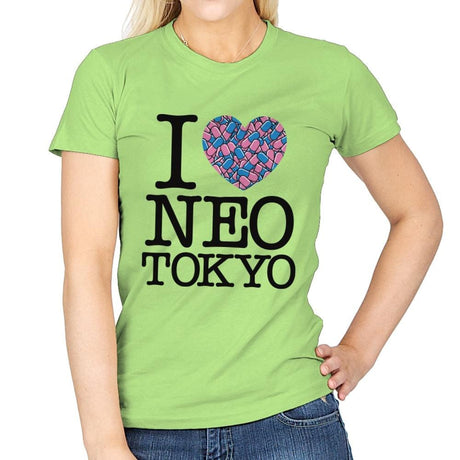 I Love Neo Tokyo - Womens T-Shirts RIPT Apparel Small / Mint Green