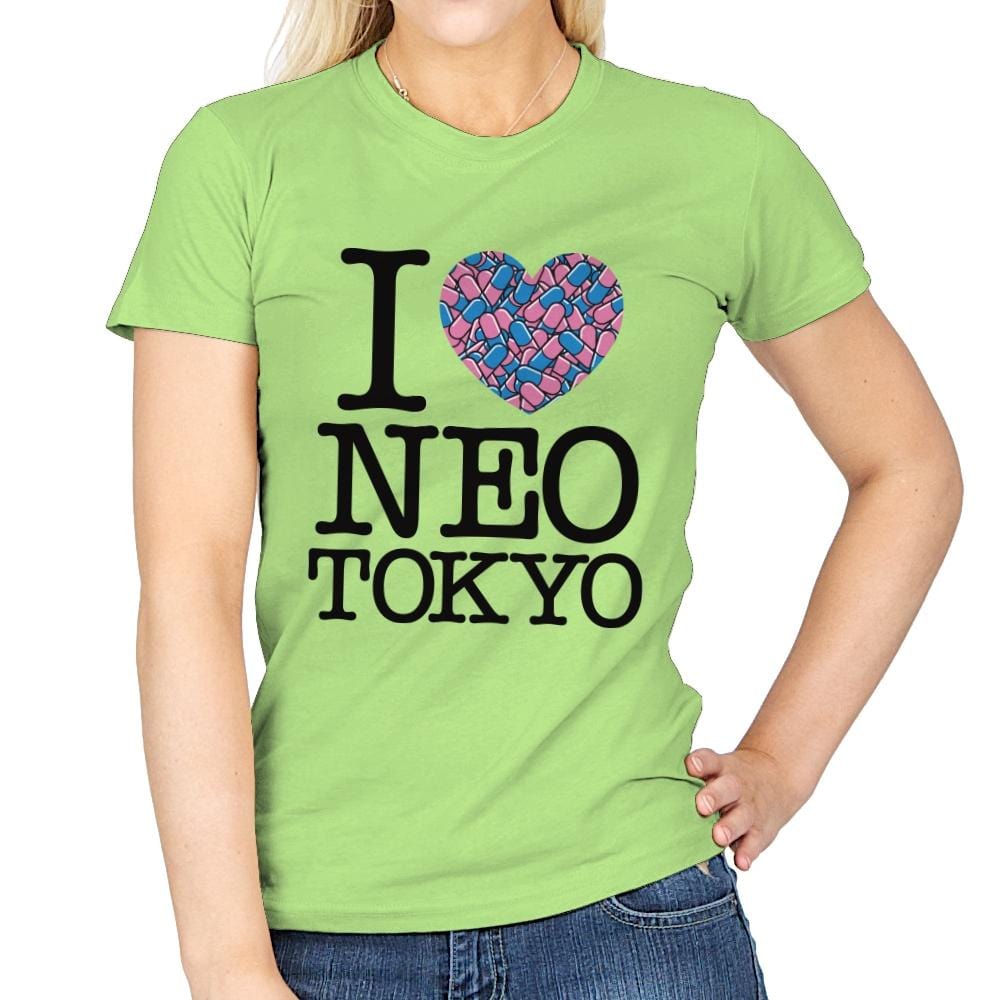 I Love Neo Tokyo - Womens T-Shirts RIPT Apparel Small / Mint Green