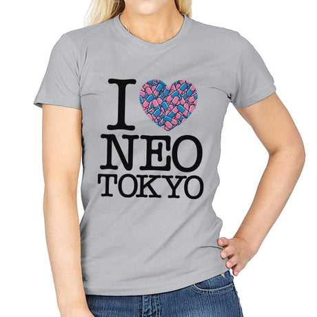 I Love Neo Tokyo - Womens T-Shirts RIPT Apparel Small / Sport Grey