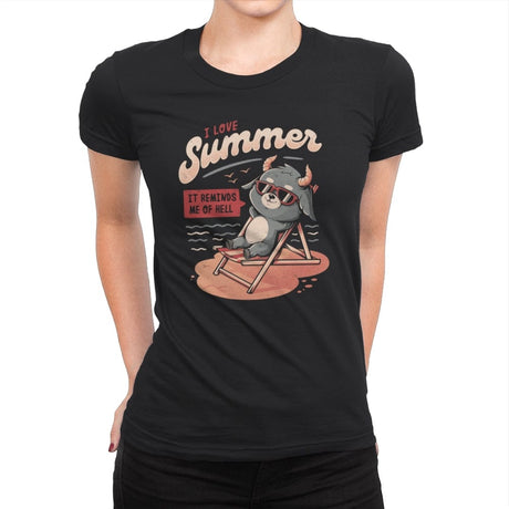 I Love Summer Hell - Womens Premium T-Shirts RIPT Apparel Small / Black