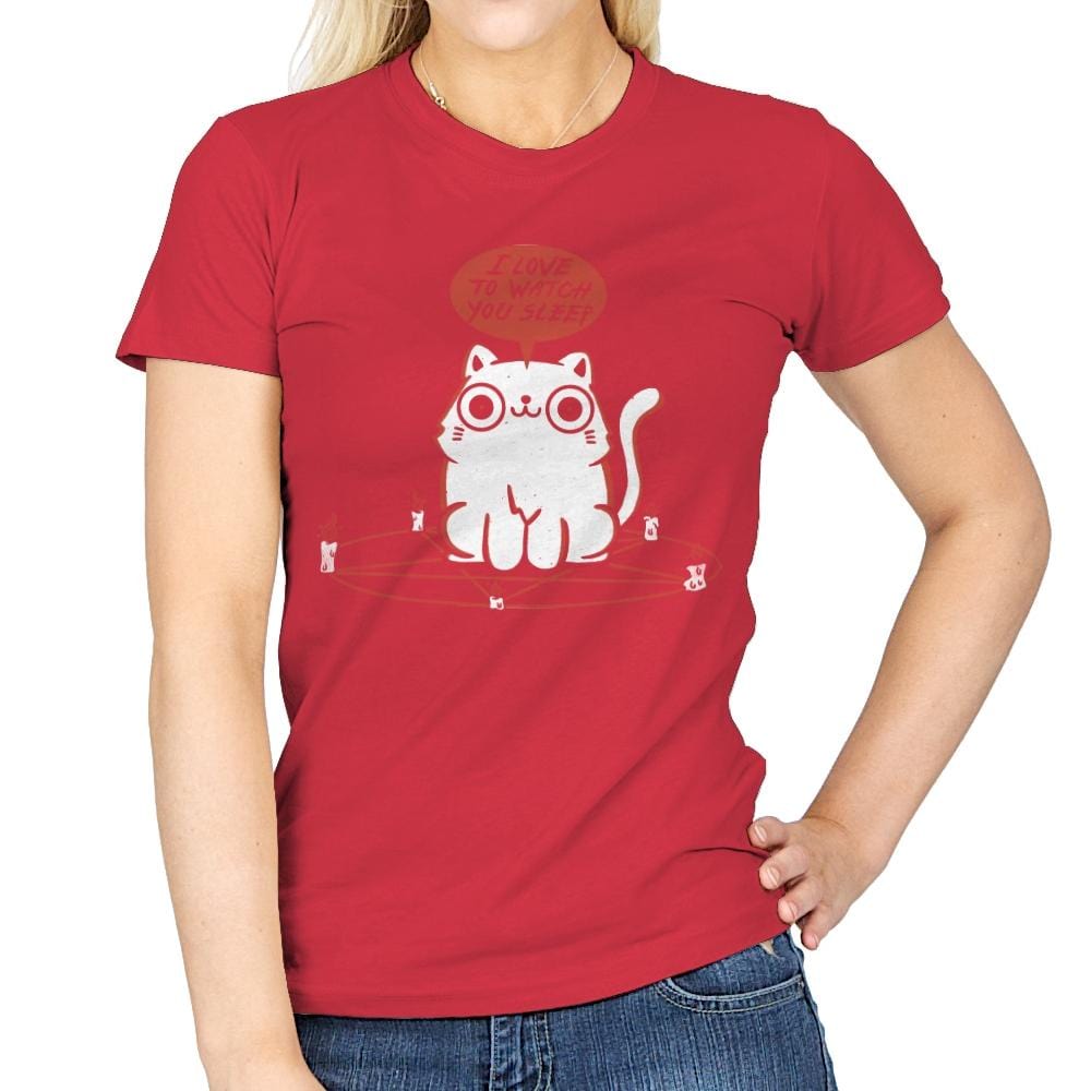 I Love To Watch You Sleep - Womens T-Shirts RIPT Apparel Small / Red