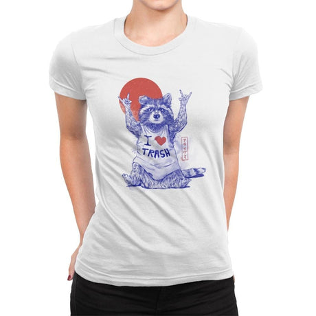I Love Trash - Womens Premium T-Shirts RIPT Apparel Small / White