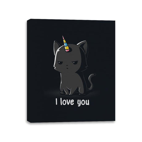 I Love You Cat - Canvas Wraps Canvas Wraps RIPT Apparel 11x14 / Black