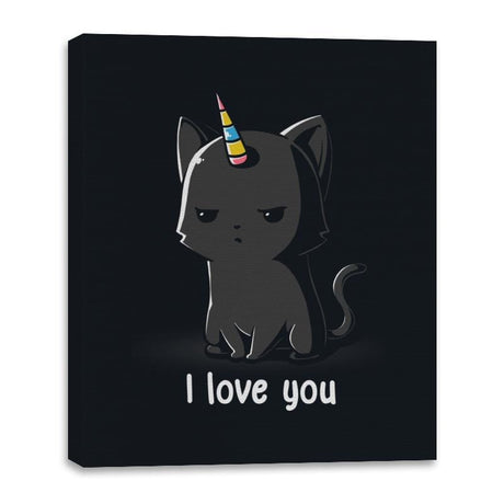 I Love You Cat - Canvas Wraps Canvas Wraps RIPT Apparel 16x20 / Black