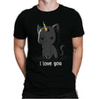 I Love You Cat - Mens Premium T-Shirts RIPT Apparel Small / Black