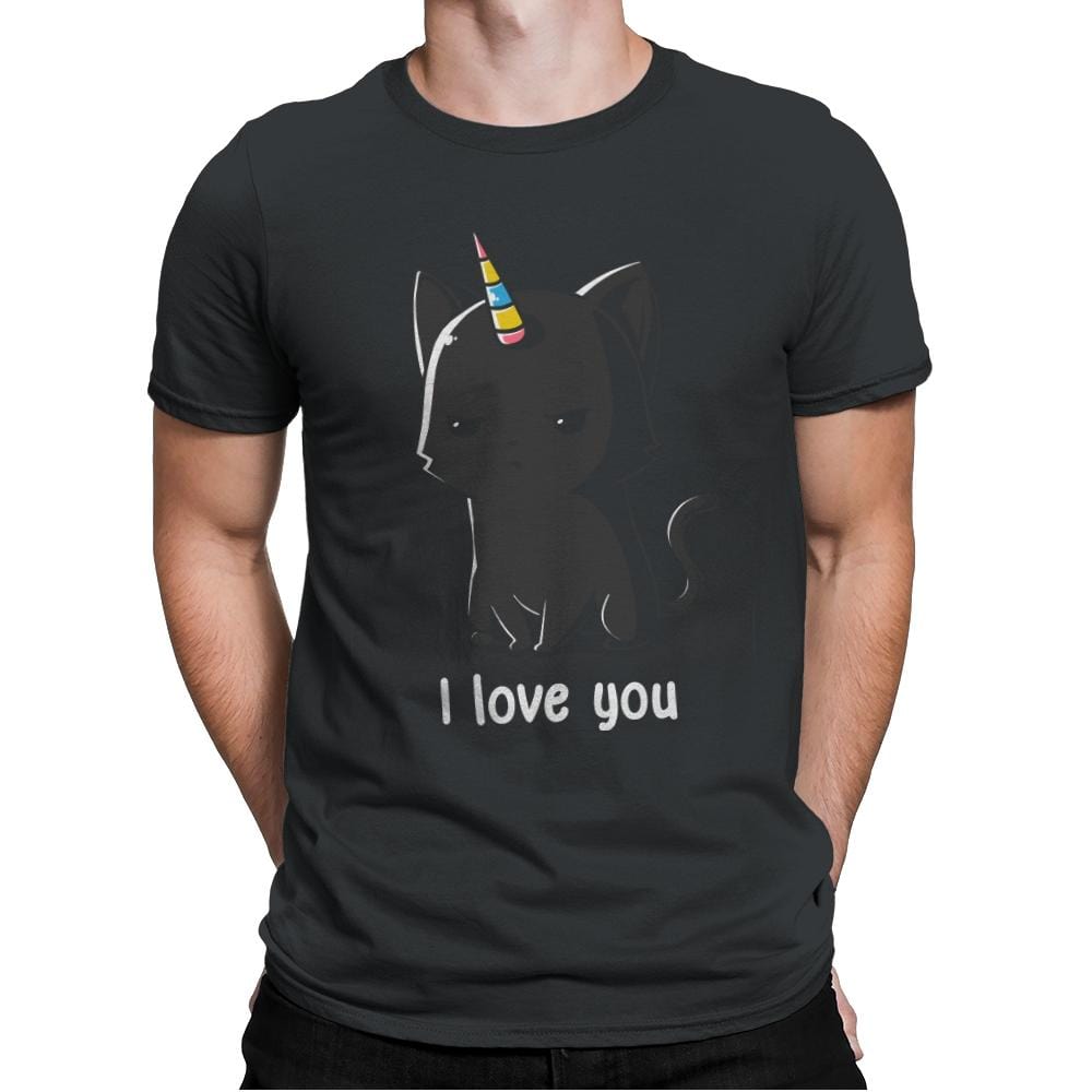 I Love You Cat - Mens Premium T-Shirts RIPT Apparel Small / Heavy Metal