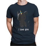 I Love You Cat - Mens Premium T-Shirts RIPT Apparel Small / Indigo