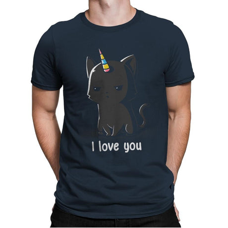 I Love You Cat - Mens Premium T-Shirts RIPT Apparel Small / Indigo
