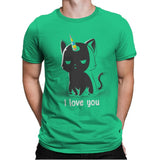 I Love You Cat - Mens Premium T-Shirts RIPT Apparel Small / Kelly Green