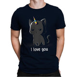 I Love You Cat - Mens Premium T-Shirts RIPT Apparel Small / Midnight Navy