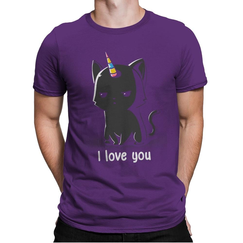 I Love You Cat - Mens Premium T-Shirts RIPT Apparel Small / Purple Rush
