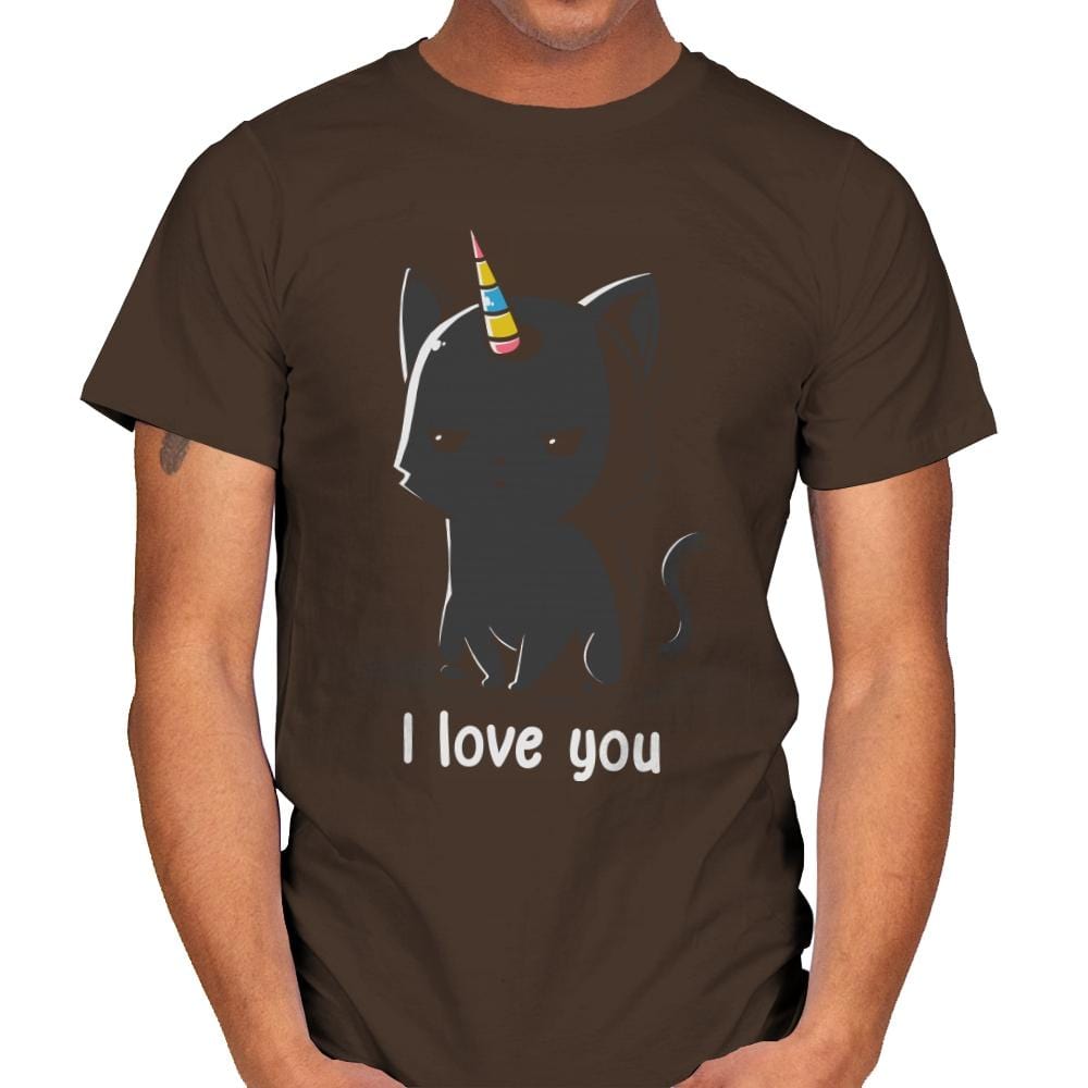 I Love You Cat - Mens T-Shirts RIPT Apparel Small / Dark Chocolate