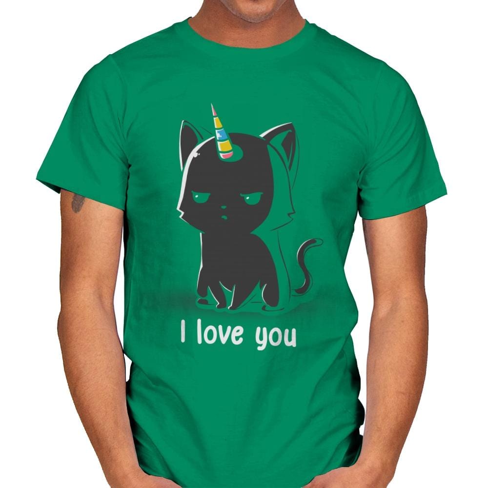 I Love You Cat - Mens T-Shirts RIPT Apparel Small / Kelly Green