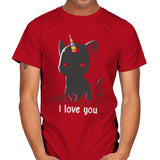 I Love You Cat - Mens T-Shirts RIPT Apparel Small / Red