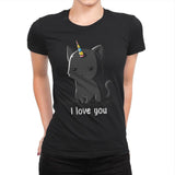 I Love You Cat - Womens Premium T-Shirts RIPT Apparel Small / Black